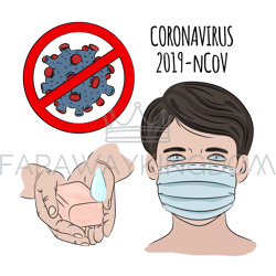 CORONAVIRUS PREVENT Health Earth Human Epidemic Danger Set