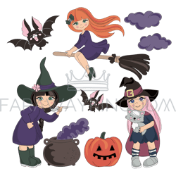 costumes halloween holiday cartoon vector illustration set