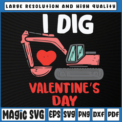 kids i dig valentines day svg, valentine svg for boys, i dig you svg bulldozer svg valentine's day, digital download