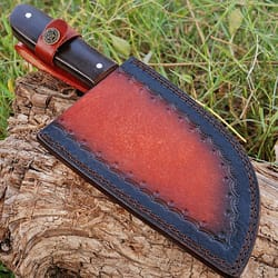 berdella damascus steel serbian cleaver knife handmade full tang blended steel kitchen knife