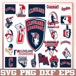 bundle 24 files cleveland guardians baseball team svg,cleveland guardians svg,mlb team  svg, mlb svg, png, dxf, eps