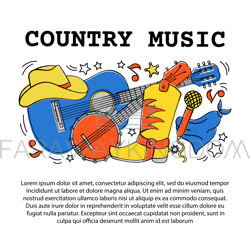 country music article western festival vector illustration