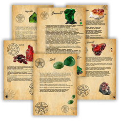 Book of Shadows, Printable pages of Crystals and Minerals, Witchcraft, BOS Sheets, Magic Potion, Spell Ingredient