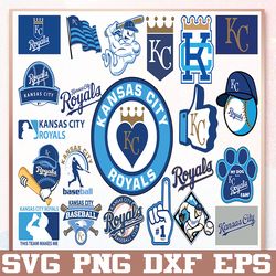 bundle 22 files kansas city royals baseball team svg, kansas city royals svg, mlb team  svg, mlb svg, png, dxf, eps