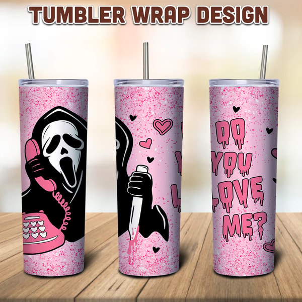 Scream Tumbler, Horror Valentine Png Tumbler, Ghostface, Val | Inspire ...
