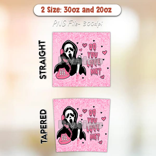 Scream Tumbler, Horror Valentine Png Tumbler, Ghostface, Val - Inspire ...