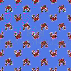 crab smiling cartoon hand drawn sea seamless pattern print