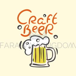 craft beer lettering cartoon drink vector illustration set