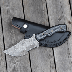 Blue Lagoon Damascus Steel Tracker Knife Collectible Full Tang Hand Forged Blended Steel Outdoor Hunting Knife