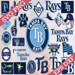 bundle 27 files tampa bay rays baseball team svg, tampa bay rays svg, mlb team  svg, mlb svg, png, dxf, eps, jpg, instan