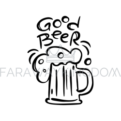 CRAFT BEER MUG Cartoon Lettering Drink Vector Illustration