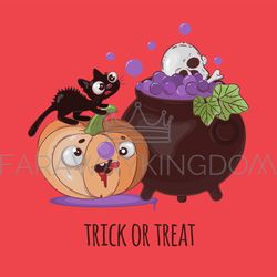 CRAZY CAT Halloween Pumpkin Cartoon Vector Illustration Set