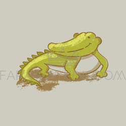crocodile cartoon cute reptile animal hand drawn vector