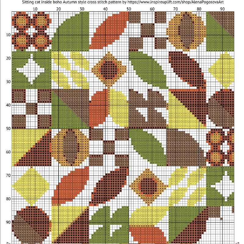 14 Cross stitch pattern sitting cat inside boho autumn modern abstract style pattern.jpg