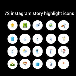 72 golf instagram highlight covers. Golf social media icons. Digital download.