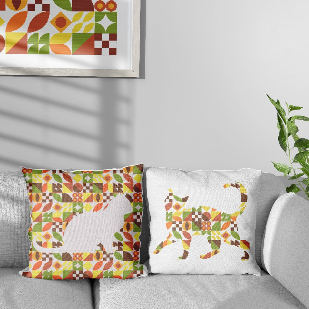 8 Cross stitch pattern sitting cat inside boho autumn modern abstract style pattern.jpg