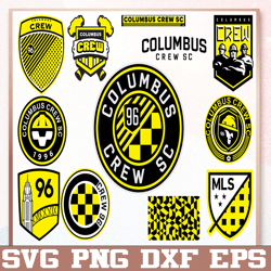bundle 12 styles mls columbus crew sc soccer team svg, columbus crew sc svg, mls teams svg, mls svg, png, dxf, eps