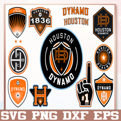 Bundle 12 Styles MLS Houston Dynamo Soccer Team svg, Houston Dynamo svg, MLS Teams svg, MLS Svg, Png, Dxf, Eps