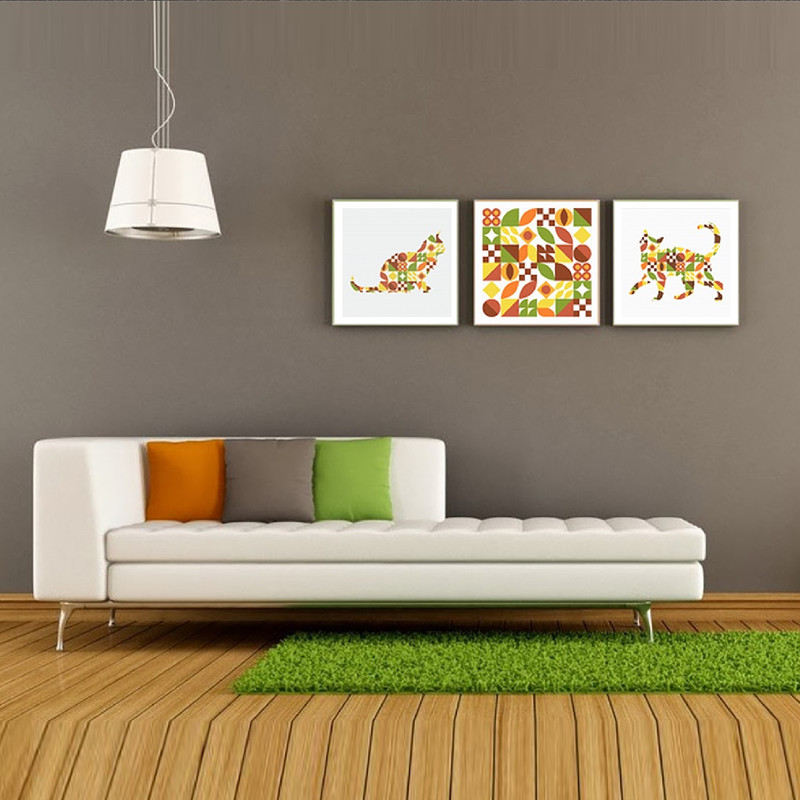 12 Cross stitch pattern sitting cat in boho autumn modern abstract style pattern.jpg