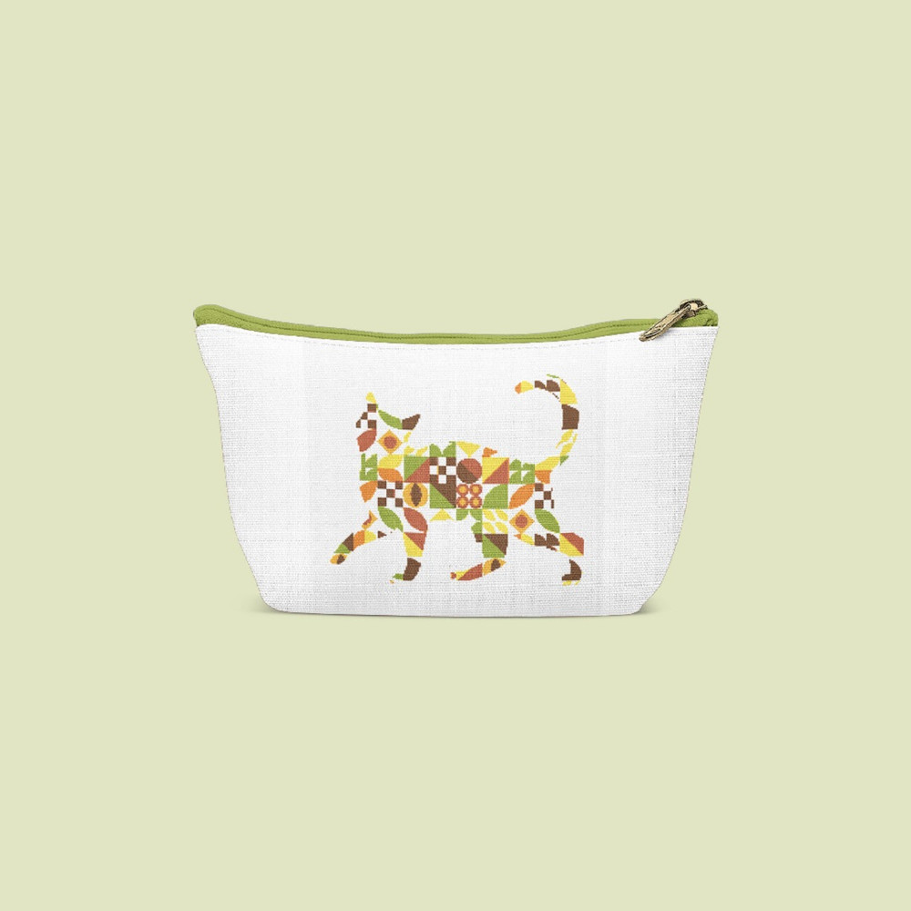 3 Cross stitch pattern walking cat in boho autumn modern abstract style pattern.jpg