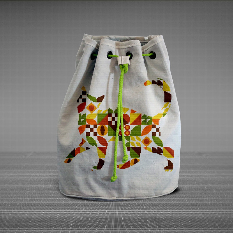 4 Cross stitch pattern walking cat in boho autumn modern abstract style pattern.jpg