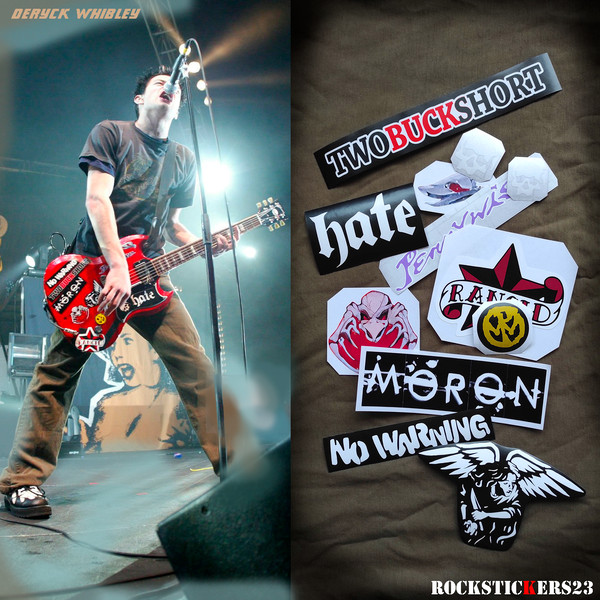 Deryck Whibley red gibson guitar stickers sum 41.png