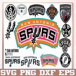 Bundle 14 Files San Antonio Spurs Basketball Team SVG, San Antonio Spurs svg, NBA Teams Svg, NBA Svg, Png, Dxf, Eps