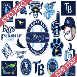 bundle 21 files tampa bay rays baseball team svg, tampa bay rays svg, mlb team  svg, mlb svg, png, dxf, eps, jpg, instan