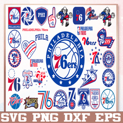 Bundle 33 Files Philadelphia 76ers Basketball Team svg,Philadelphia 76ers svg, NBA Teams Svg, NBA Svg, Png, Dxf, Eps