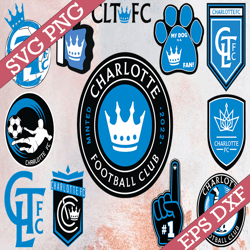 bundle 12 styles mls charlotte fc soccer team svg, charlotte fc svg, mls teams svg, mls svg, png, dxf, eps, instant down
