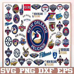 Bundle 50 Files New Orleans Pelicans Basketball Team svg, New Orleans Pelicans svg, NBA Teams Svg, NBA Svg, Png, Dxf