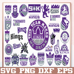 Bundle 34 Files Sacramento Kings Basketball Team svg, Sacramento Kings svg, NBA Teams Svg, NBA Svg, Png, Dxf, Eps
