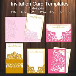 Mandala Invitation Card Svg Template For Laser And Paper cut,  Envelope Svg