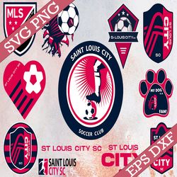 bundle 12 styles mls st. louis city sc soccer team svg, st. louis city sc svg, mls teams svg, mls svg, png, dxf, eps, in