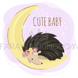 cute hedgehog cartoon forest animal vector illustration set