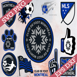 bundle 12 styles mls club de foot montreal soccer team svg, club de foot montreal svg, mls teams svg, mls svg, png, dxf,