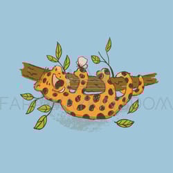 cute leopard cartoon jungle animal vector illustration card