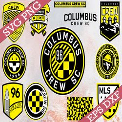 bundle 12 styles mls columbus crew sc soccer team svg, columbus crew sc svg, mls teams svg, mls svg, png, dxf, eps, inst