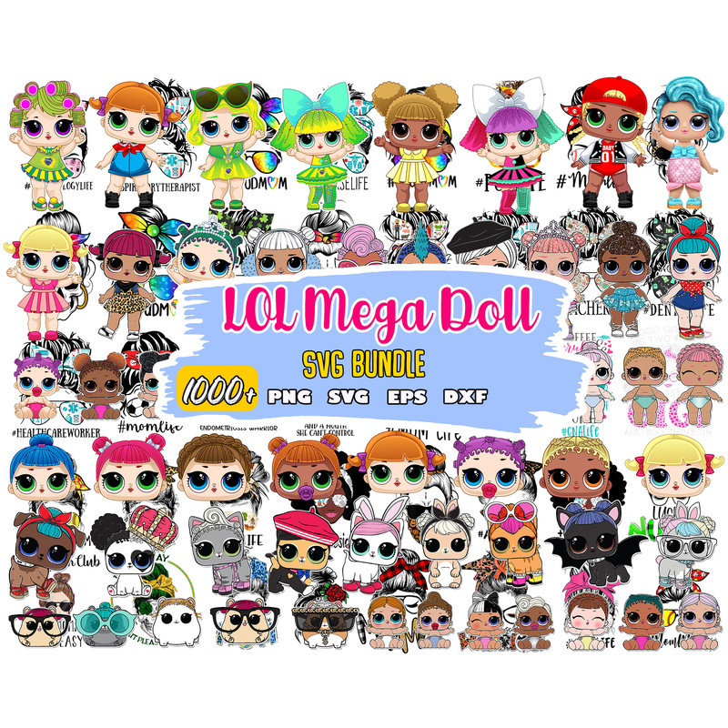 1000 Baby Doll Bundle Bundle dolls Svg, Beautiful Doll Png, clipart set vector, New Doll Svg.jpg
