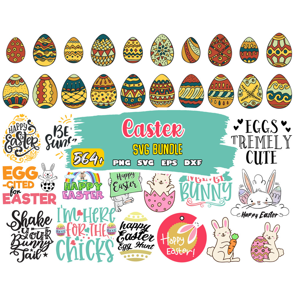 Easter SVG, Easter SVG Bundle, Easter PNG Bundle, Bunny Svg, Spring Svg, Rainbow Svg, Svg Files For Cricut.jpg