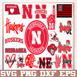 Bundle 19 Files Nebraska Huskers Football Team svg, Nebraska Huskers svg, N C A A Teams svg, N C A A Svg, Png, Dxf, Eps