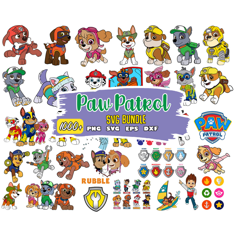 Paw Patrol Bundle Svg, Paw Patrol Svg, Paw Patrol Clipart, Cartoon svg, Instant Download.jpg