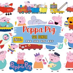 peppa pig svg, peppa pig png, peppa pig alphabet, family peppa pig svg, peppa pig layered