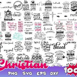 100 christian svg, christian svg bundle, faith svg, religious svg, bible verse svg, god, jesus, scripture, svg files for