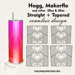 bundle Valentines heart Template for Hogg Makerflo and Other 20oz/30oz Straight/Tapered Tumblers Seamless design PNG 161