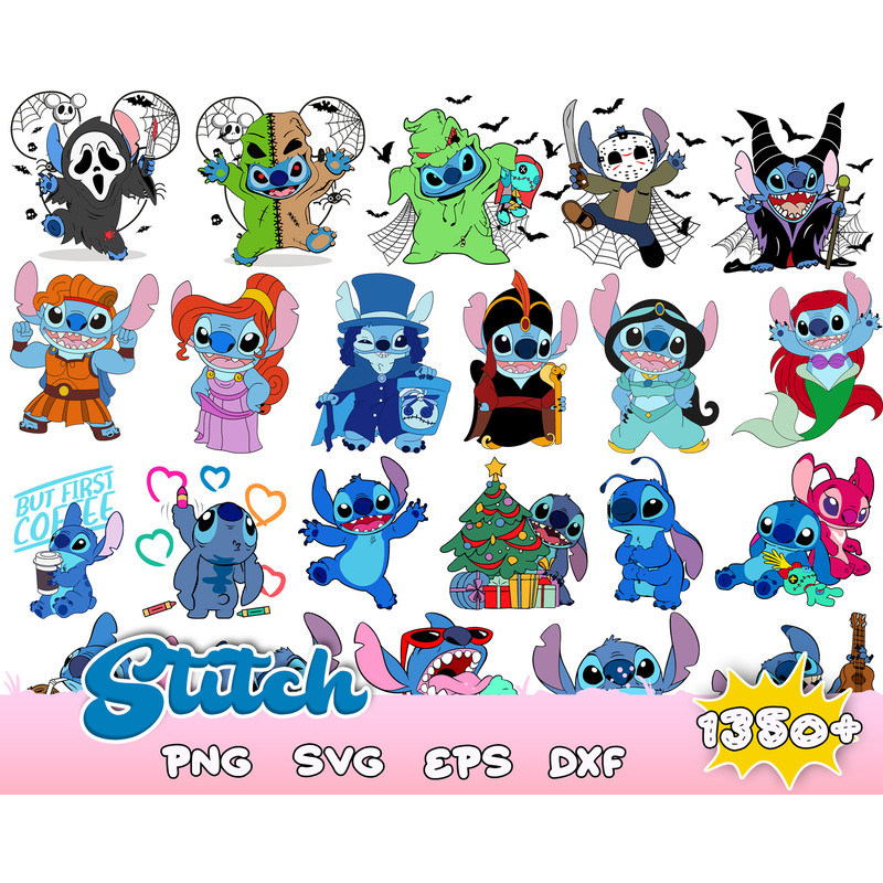 1350 Stitch Disney svg, Bundle Layered SVG PNG Layered Designs SVG for cricut svg for silhouette cut file.jpg