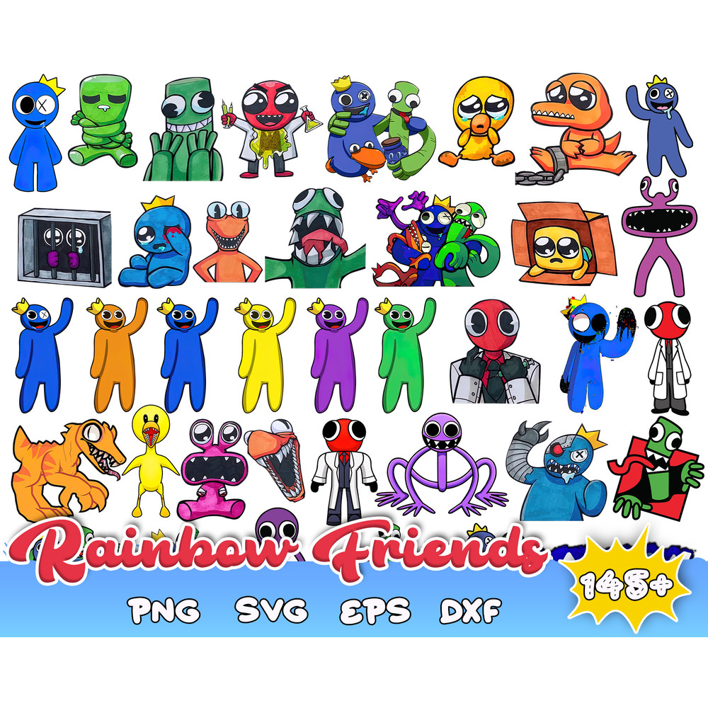 145+ Rainbow friends SVG, Rainbow friends PNG, Sublimation, Transfer, Digital download, Vector illustration.jpg