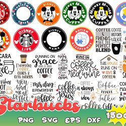 1500 Starbucks bundle svg, Starbucks cup wrap bunlde svg, Starbucks logo svg, Svg for cricut