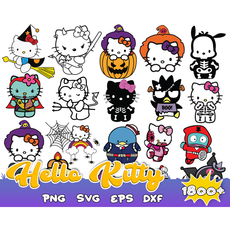 1800 Hello kitty bundle, Animal Svg, Cat Svg, Dxf Eps Png.jpg