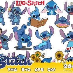 280 lilo and stitch svg bundle files, lilo and stitch svg for cricut, layered files, stitch svg, stitch png, cricut, cut